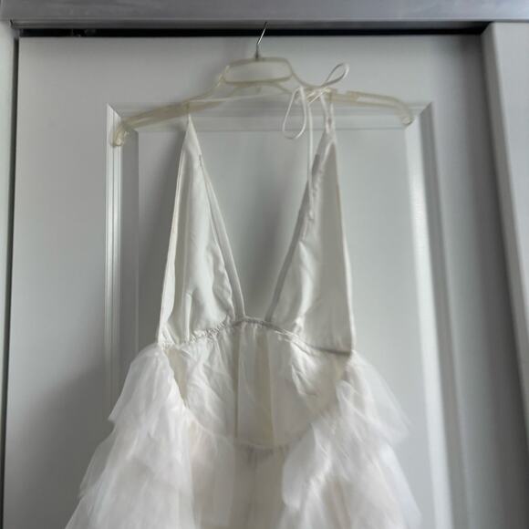 Indie Collection Born To Party Tiered Tulle Mini Dress Sz S/M White Bridal Fun - Picture 6 of 11